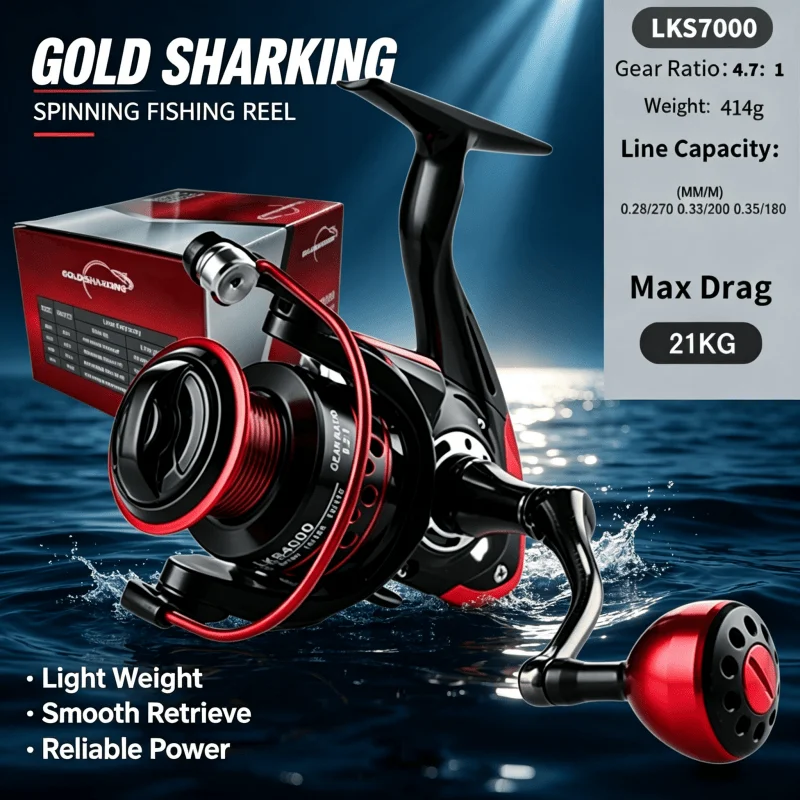 Trolling Reel - รอกตกปลาแบบหมุน OKUMA-SK1000-6000 14+1BB 5.7:1 รอกตกปลาโลหะน้ำหนักเบา 2026