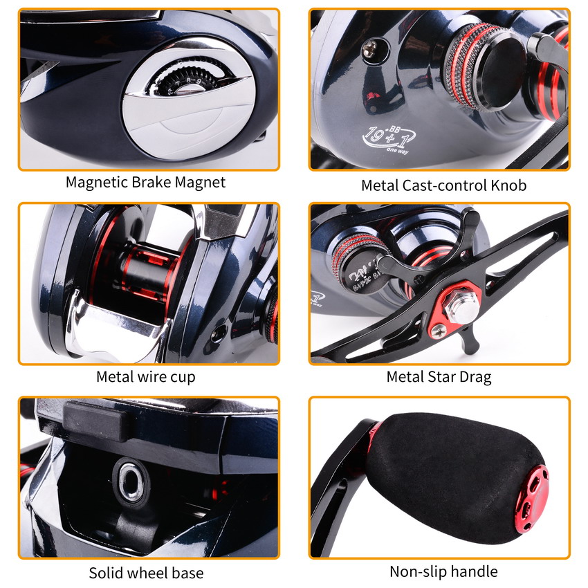 8.0:1 19 + 1BB ตกปลา Reel ซ้าย - Trolling Reel บทวิจารณ์และราคา